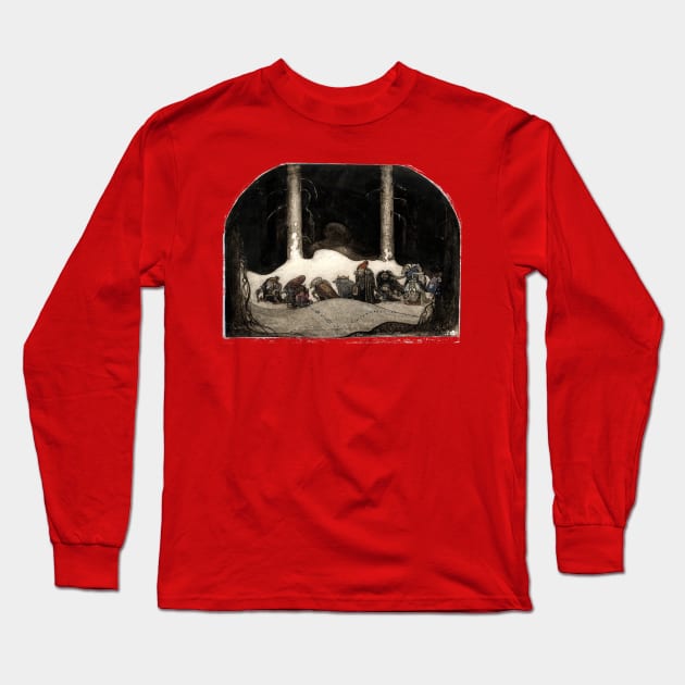 Tomten - Christmas Night - John Bauer Long Sleeve T-Shirt by forgottenbeauty